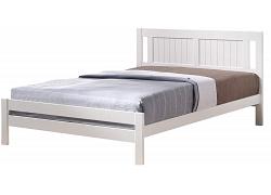 4ft Small Double Gloria White wood, solid panel,wooden bed frame 1